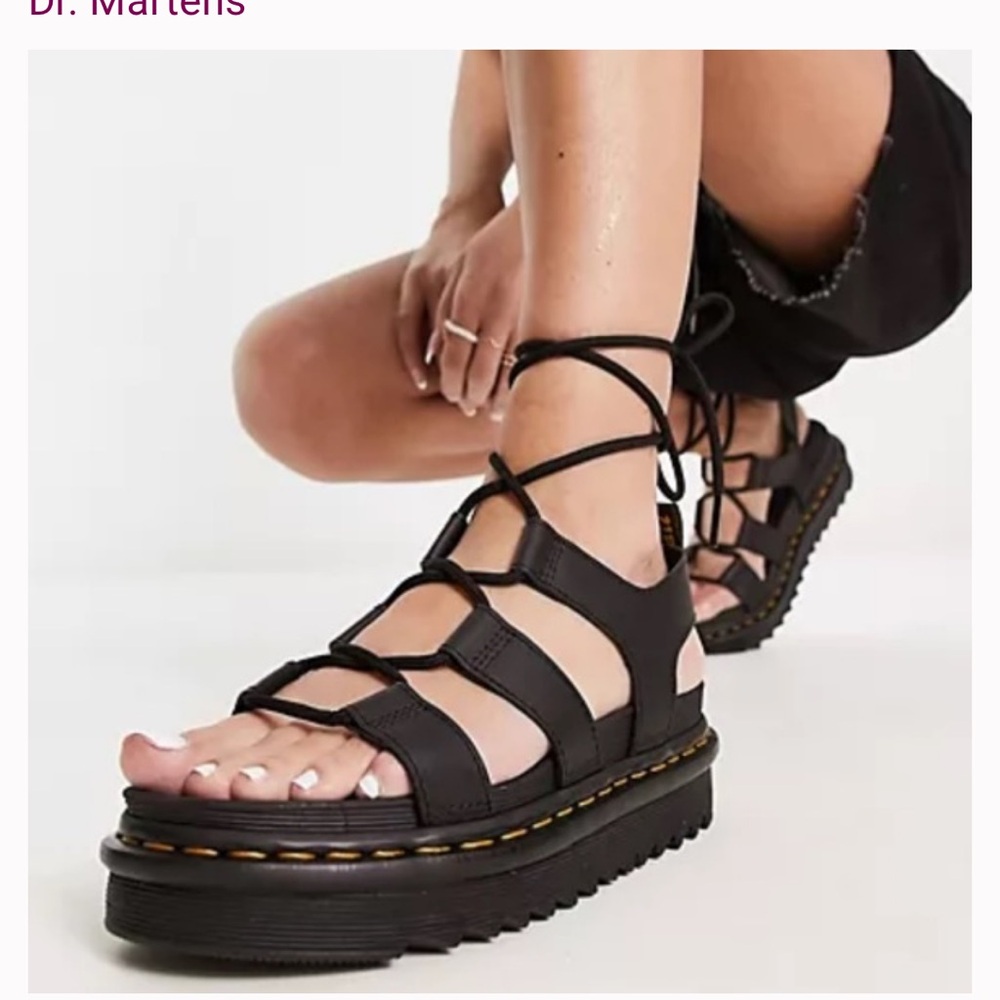 Dr Marten Nartilla Black Lace up sandals, size 10